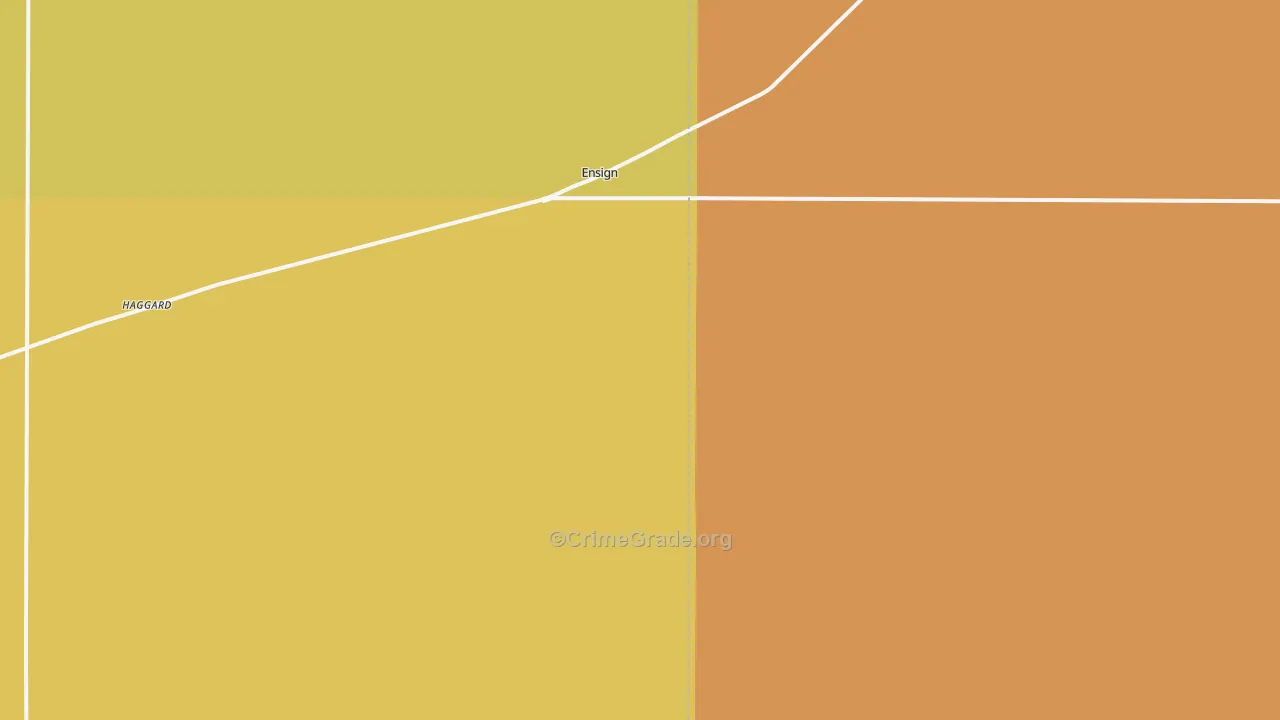Ensign, KS Map of Robbery Rates
