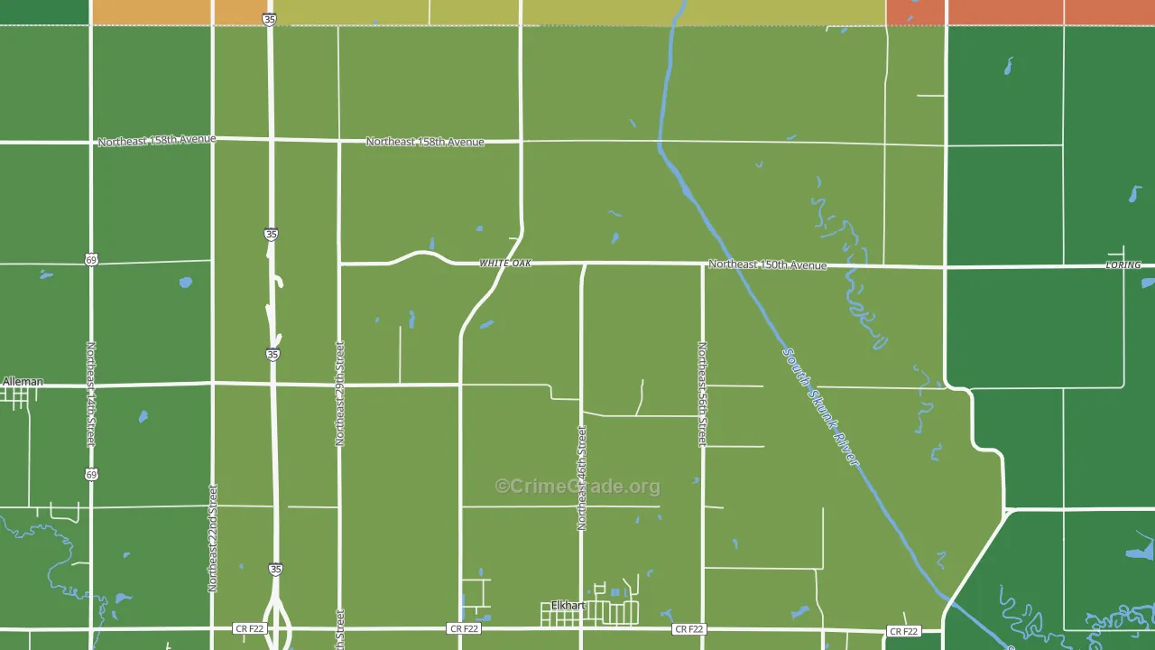 Enterprise, IA Map of Robbery Rates
