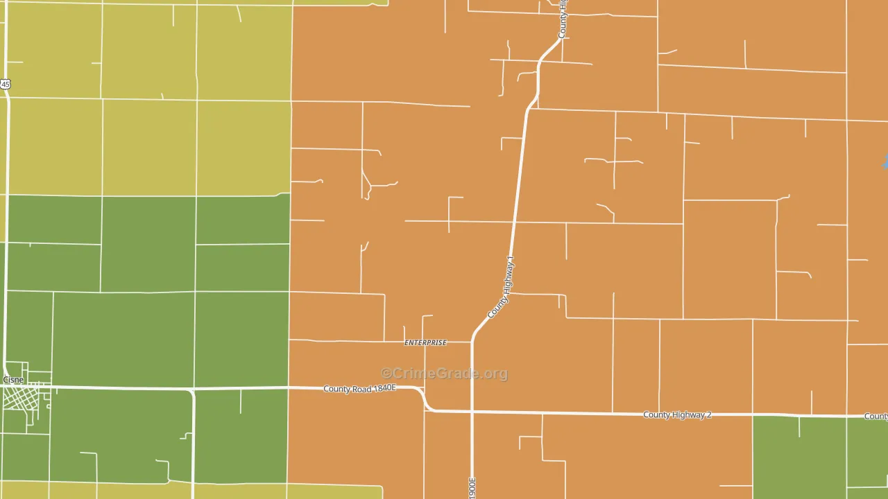 Enterprise, IL Map of Robbery Rates