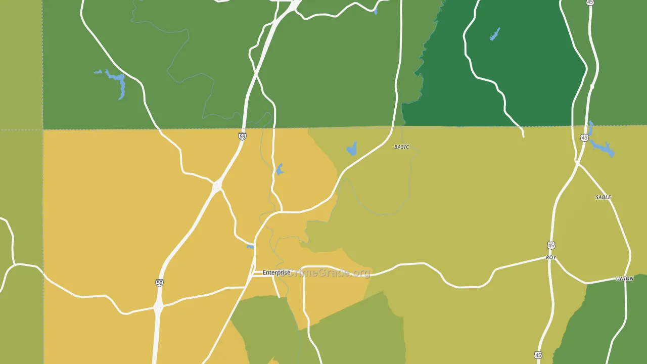 Enterprise, MS Map of Robbery Rates