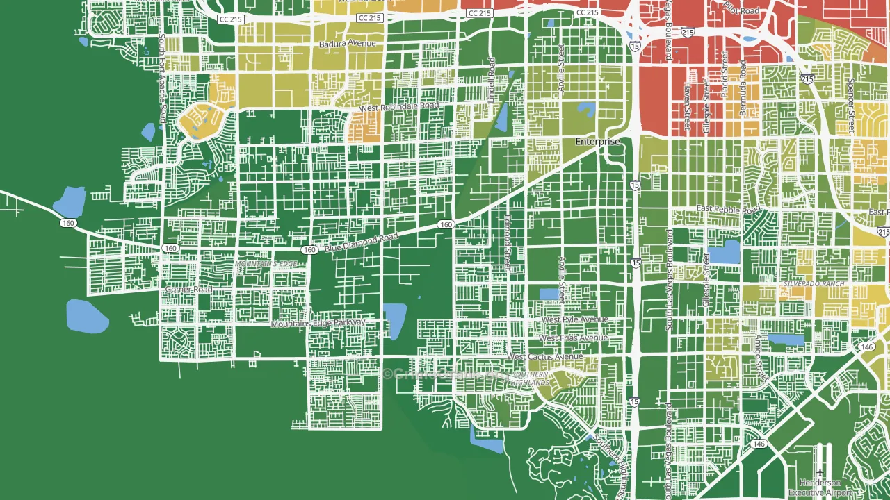 Enterprise, NV Map of Robbery Rates