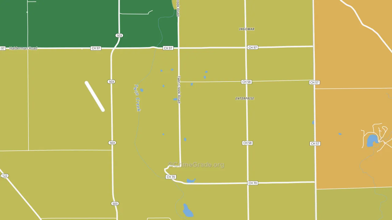 Enterprise, OH Map of Robbery Rates