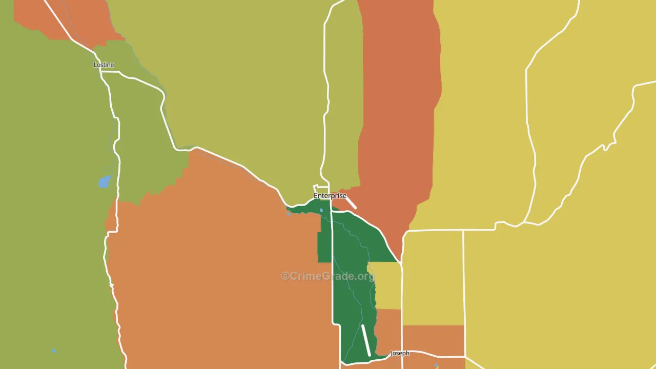 Enterprise, OR Map of Robbery Rates