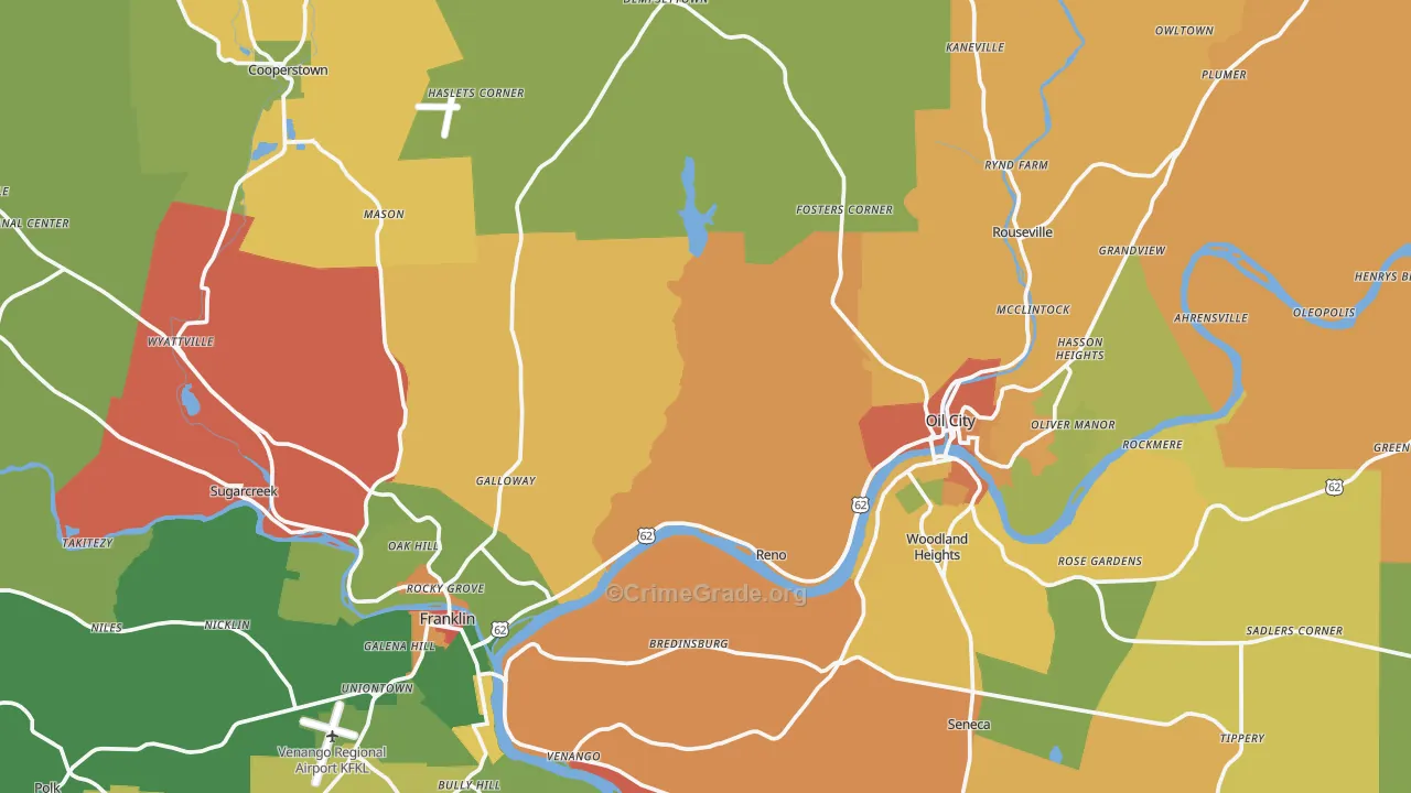 Enterprise, PA Map of Robbery Rates