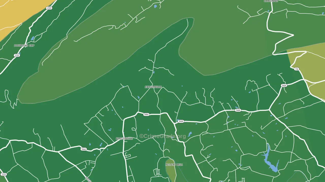 Entlerville, PA Map of Robbery Rates
