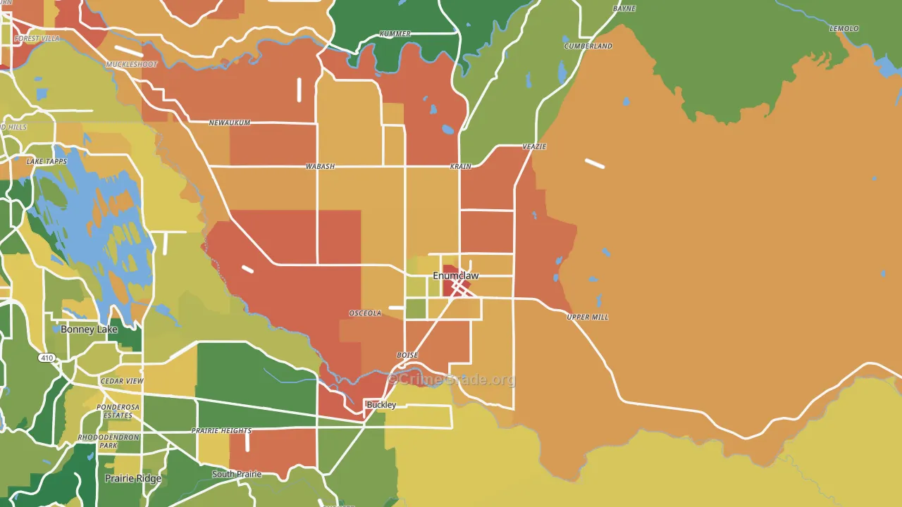 Enumclaw, WA Map of Robbery Rates