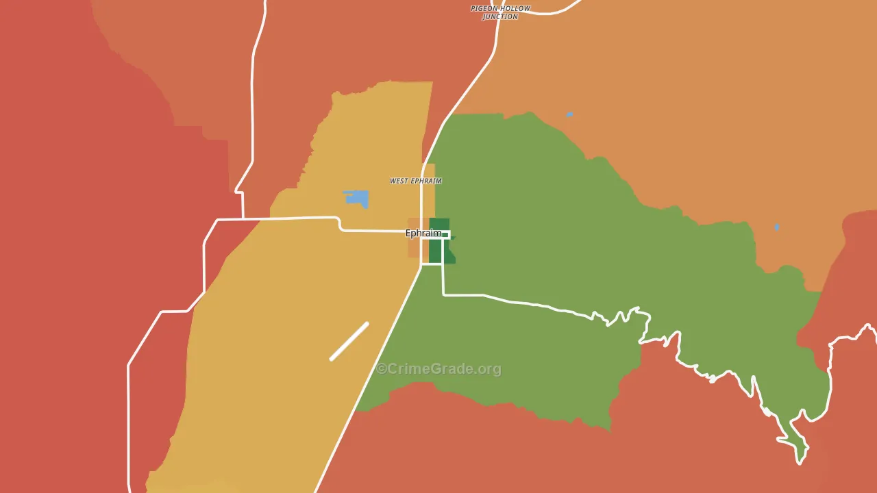 Ephraim, UT Map of Robbery Rates