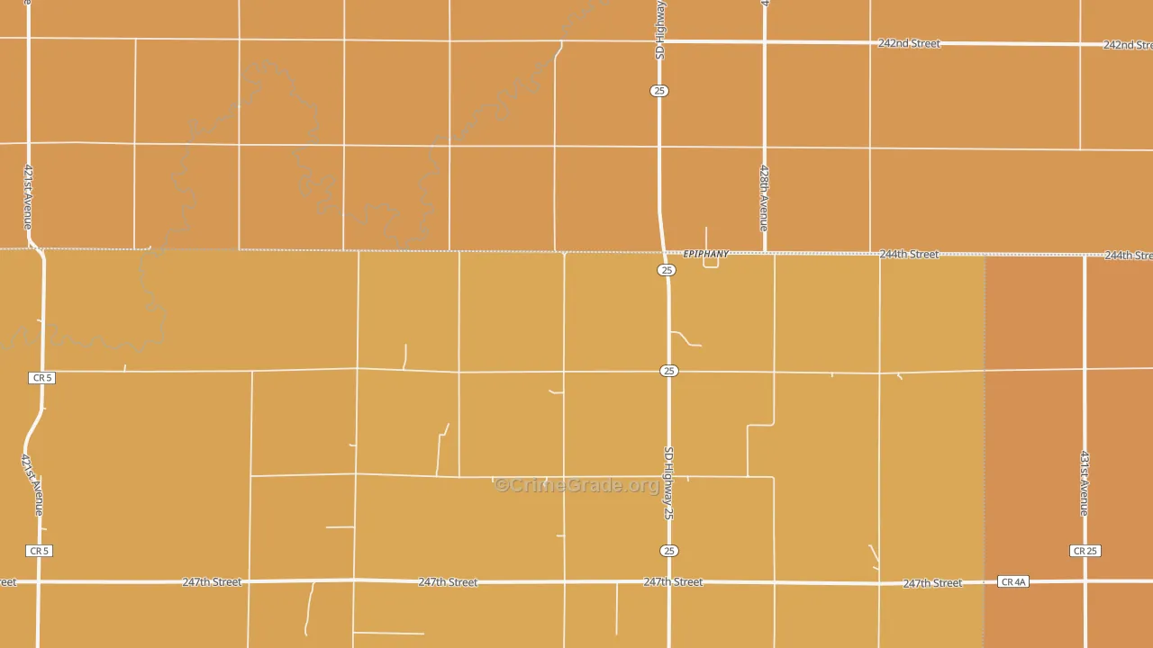 Epiphany, SD Map of Robbery Rates