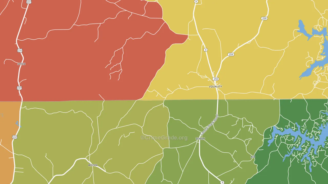 Equality, AL Map of Robbery Rates