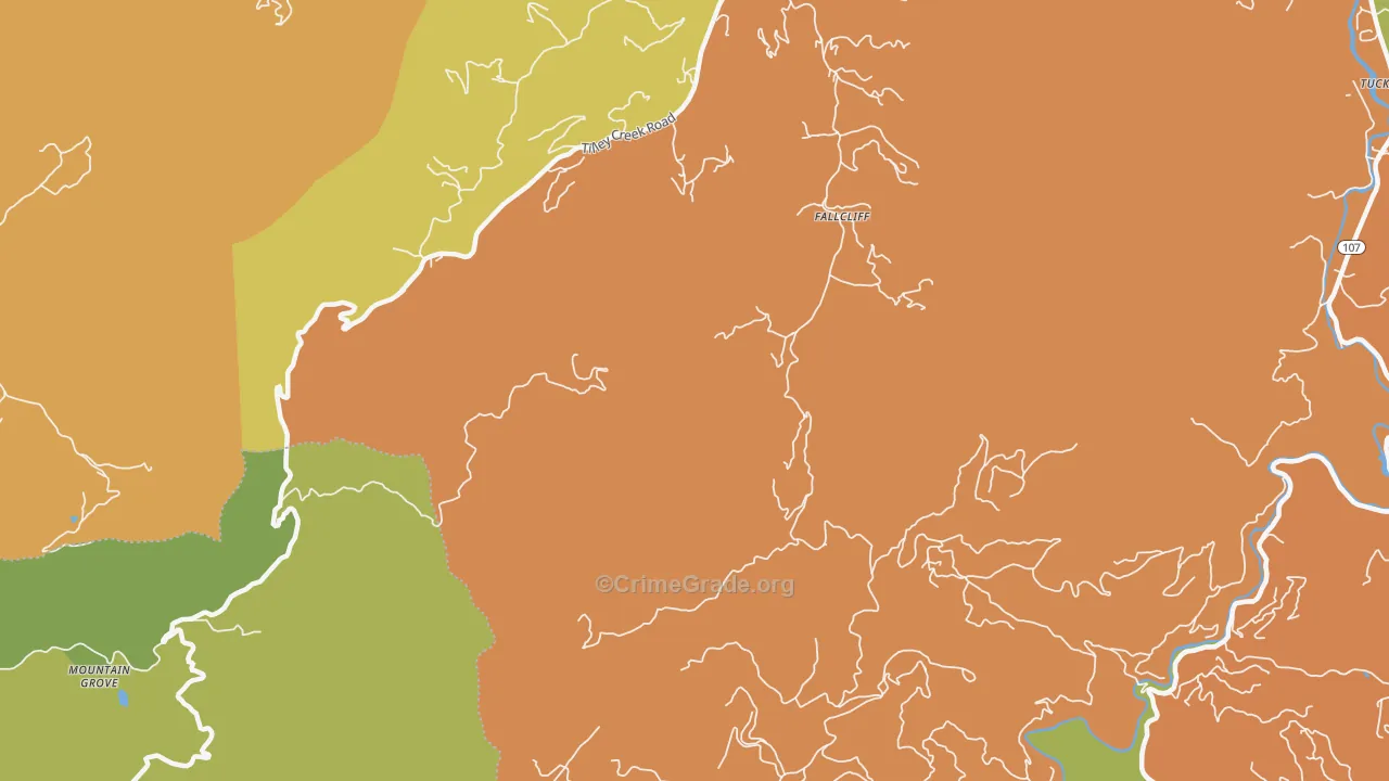 Erastus, NC Map of Robbery Rates