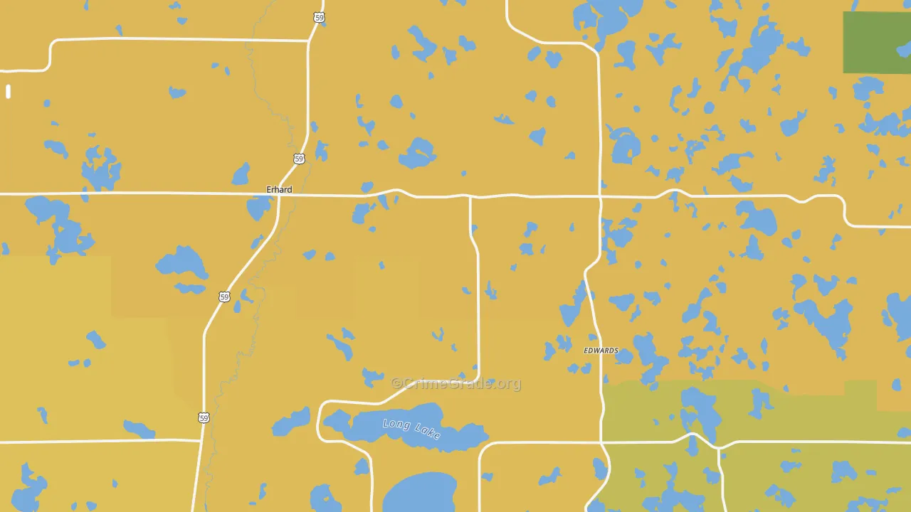 Erhard, MN Map of Robbery Rates