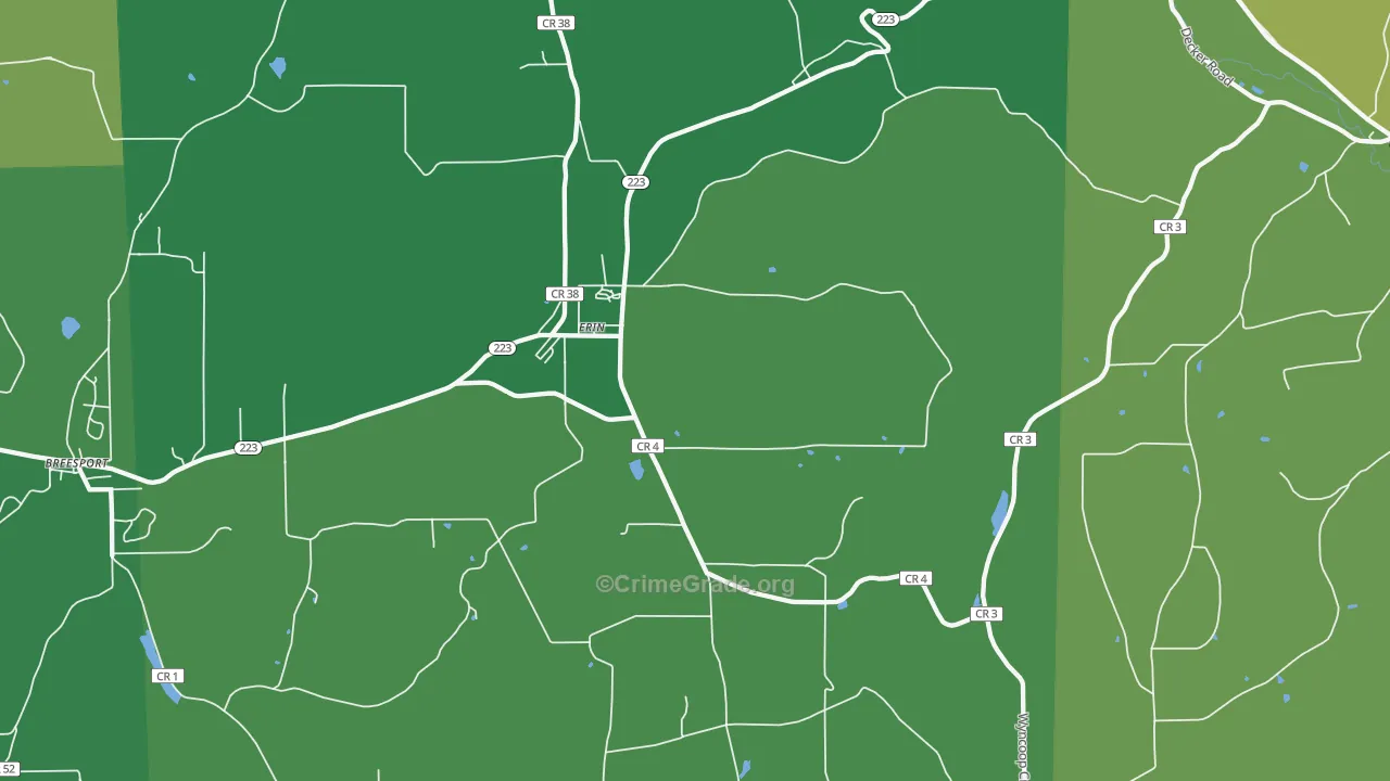 Erin, NY Map of Robbery Rates