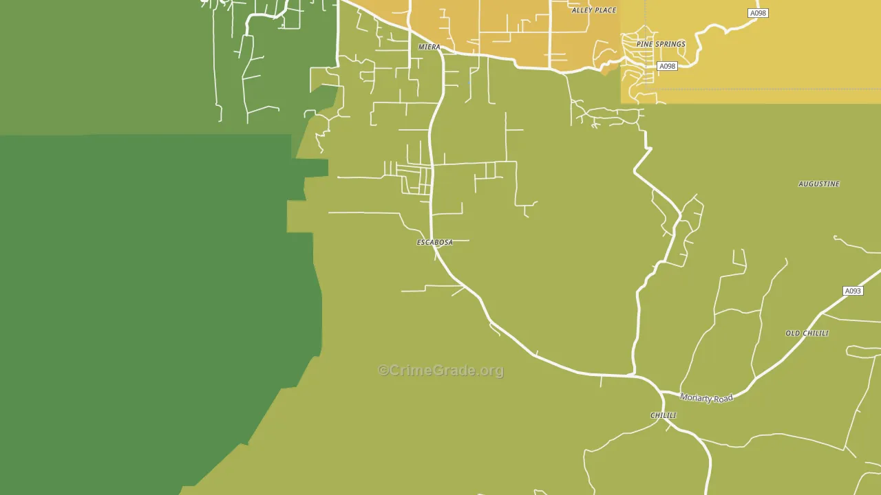 Escabosa, NM Map of Robbery Rates
