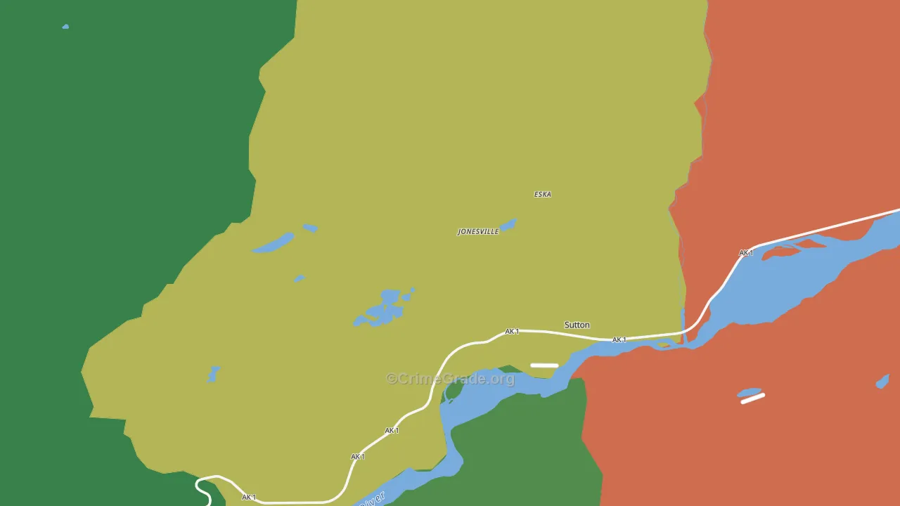 Eska, AK Map of Robbery Rates