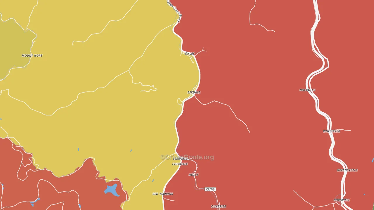 Eskdale, WV Map of Robbery Rates