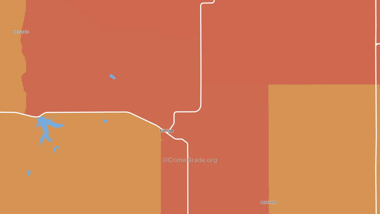 Eskridge, KS Map of Robbery Rates