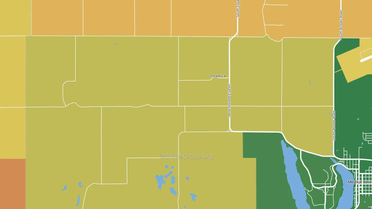 Espanola, WA Map of Robbery Rates