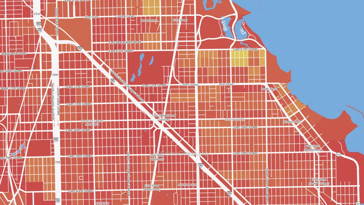 Essex, Chicago, IL Map of Robbery Rates