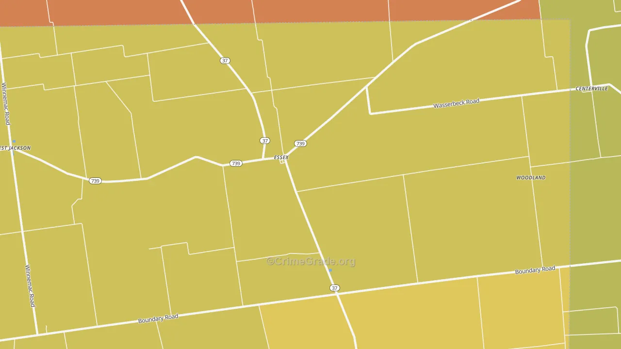Essex, OH Map of Robbery Rates