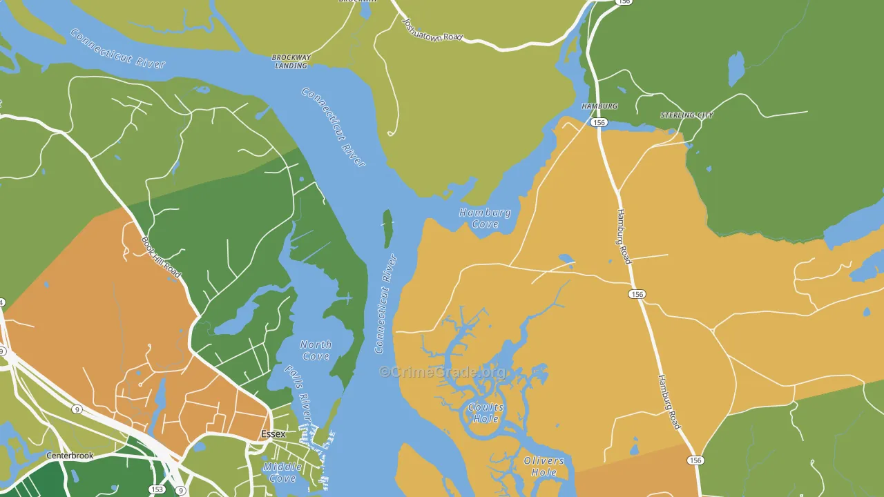 Essex Village, CT Map of Robbery Rates