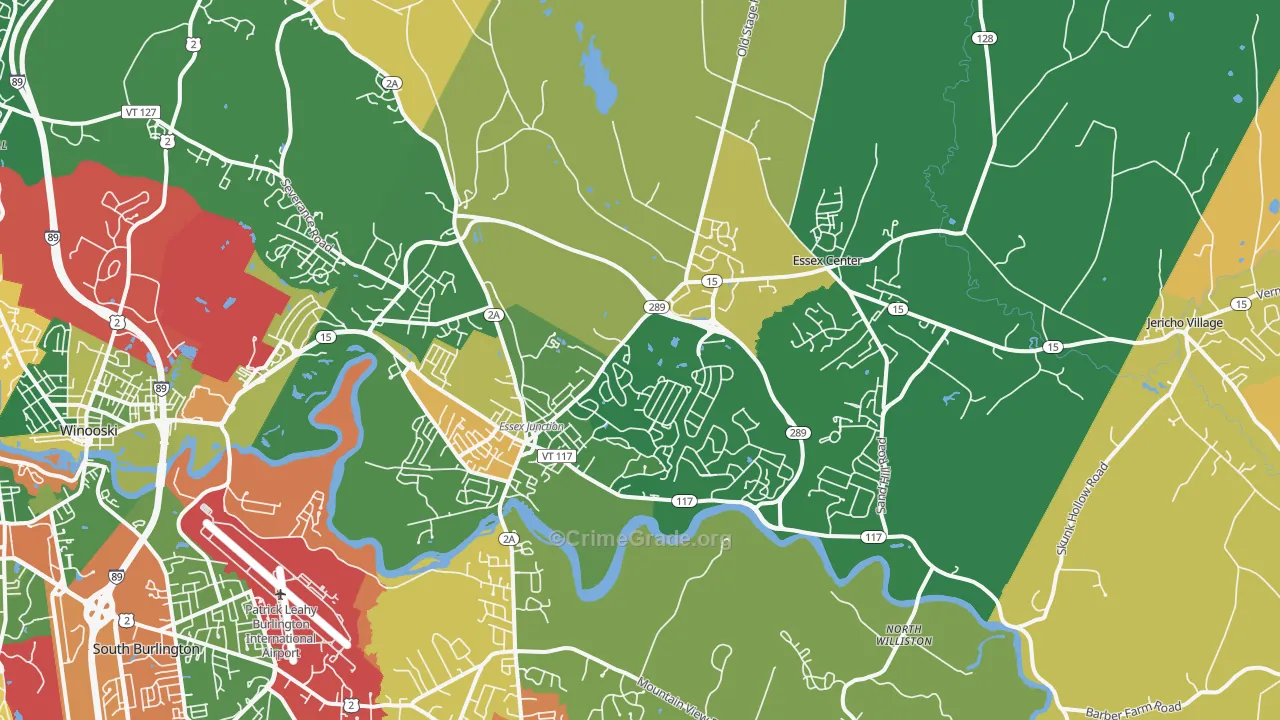 Essex, VT Map of Robbery Rates