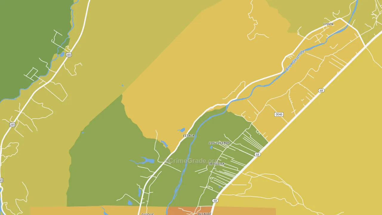 Estaca, NM Map of Robbery Rates