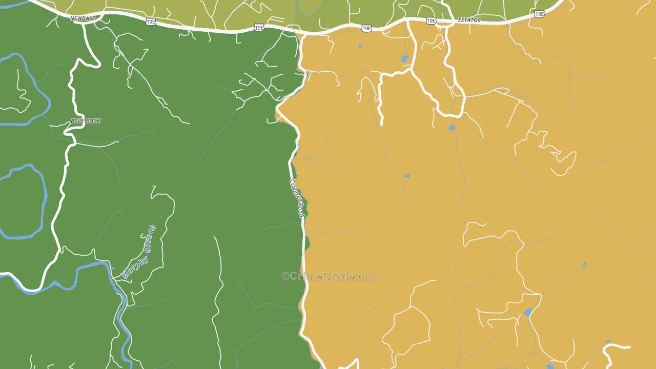 Estatoe, NC Map of Robbery Rates