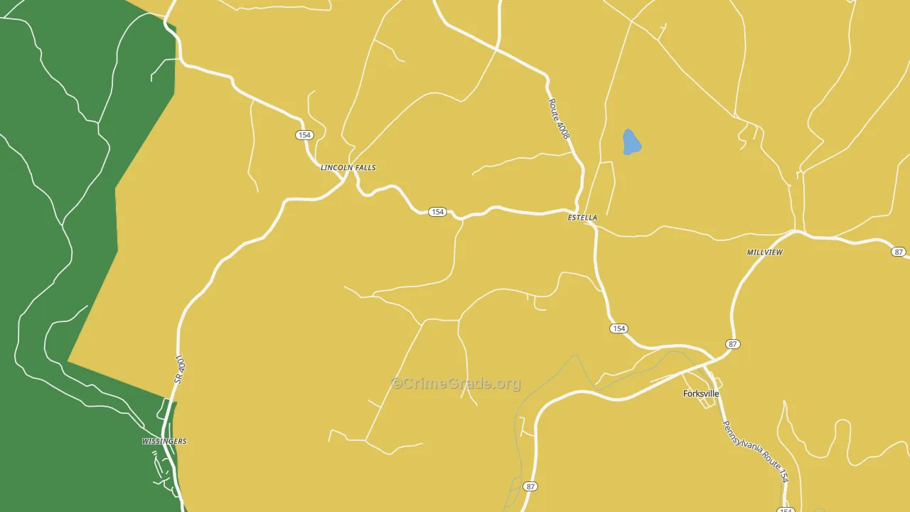 Estella, PA Map of Robbery Rates