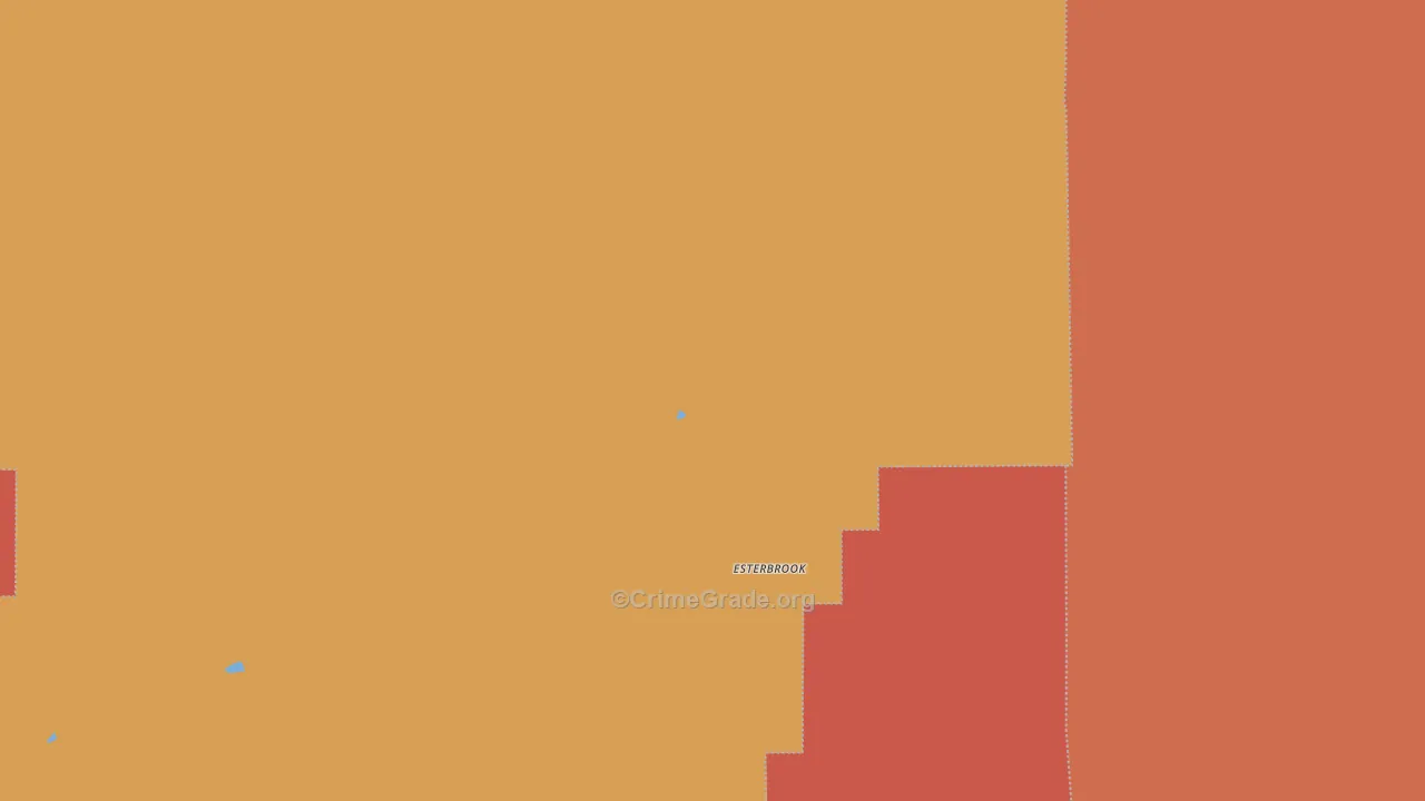 Esterbrook, WY Map of Robbery Rates