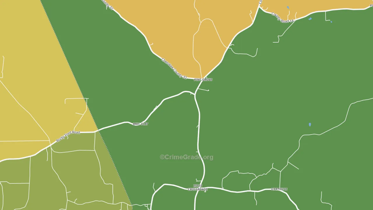 Estes Crossroads, AL Map of Robbery Rates