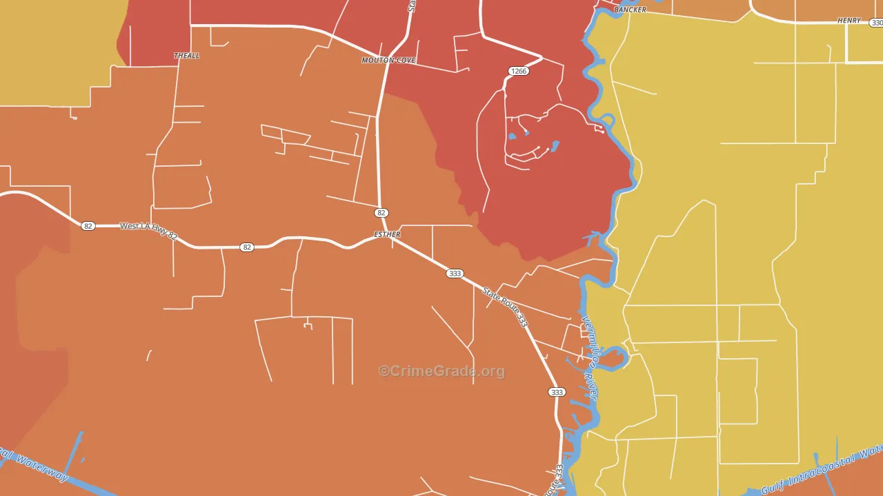 Esther, LA Map of Robbery Rates
