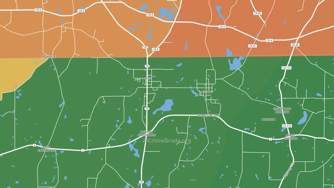 Esto, FL Map of Robbery Rates