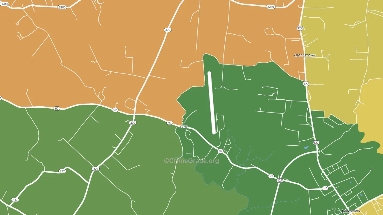 Esto, KY Map of Robbery Rates