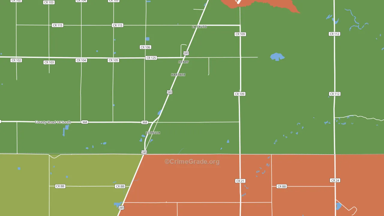 Estrella, CO Map of Robbery Rates
