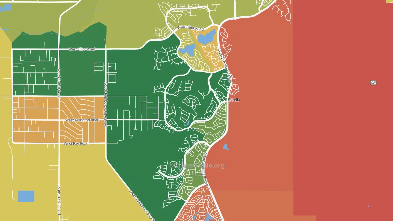 Estrella-Goodyear, Goodyear, AZ Map of Robbery Rates