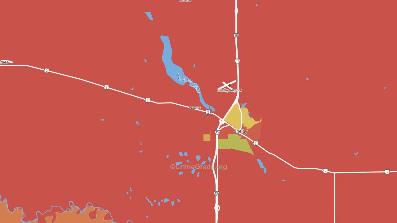 Ethridge, MT Map of Robbery Rates