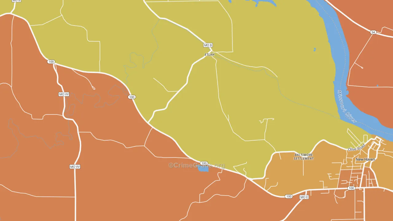 Etlah, MO Map of Robbery Rates