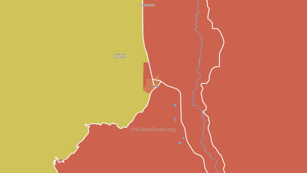 Etna, CA Map of Robbery Rates
