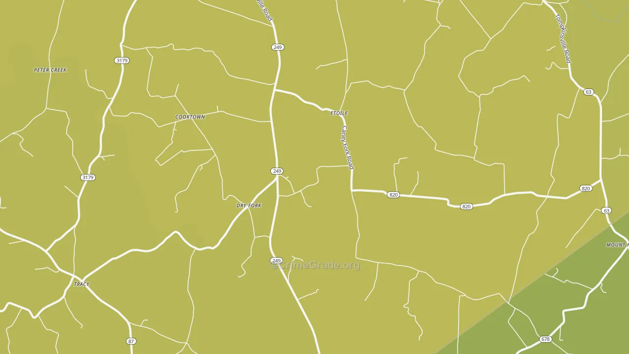 Etoile, KY Map of Robbery Rates