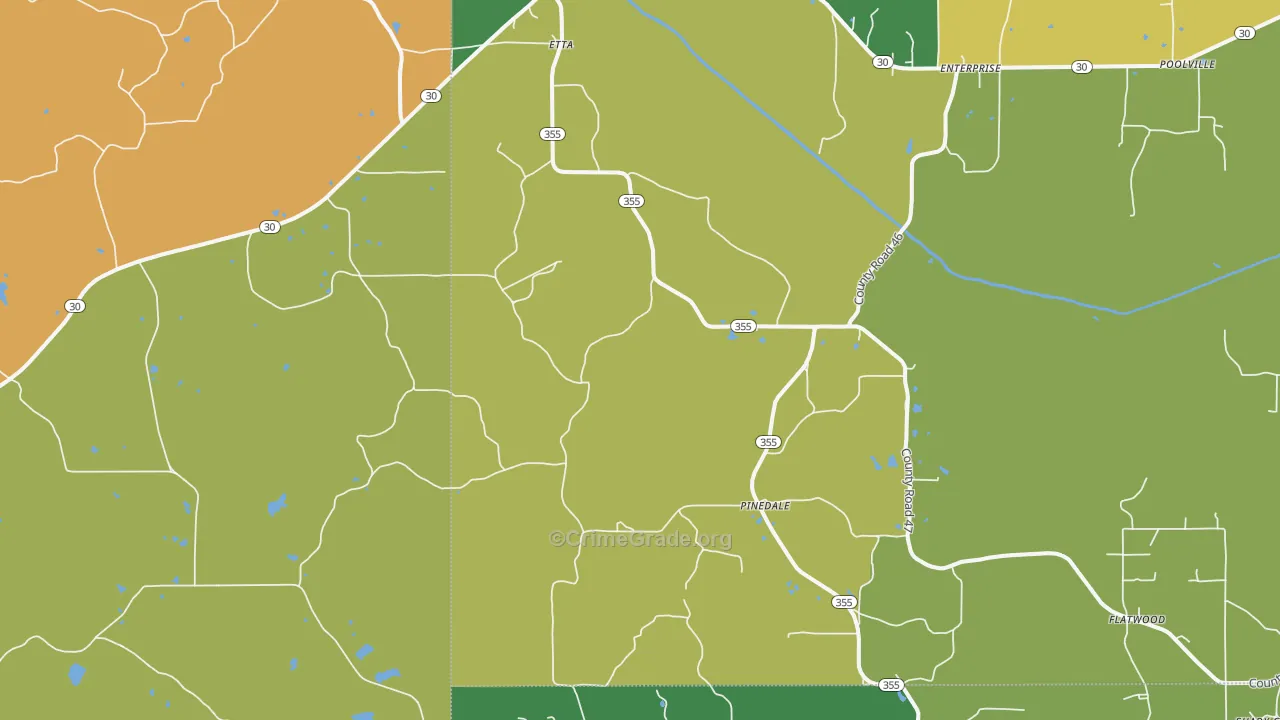Etta, MS Map of Robbery Rates