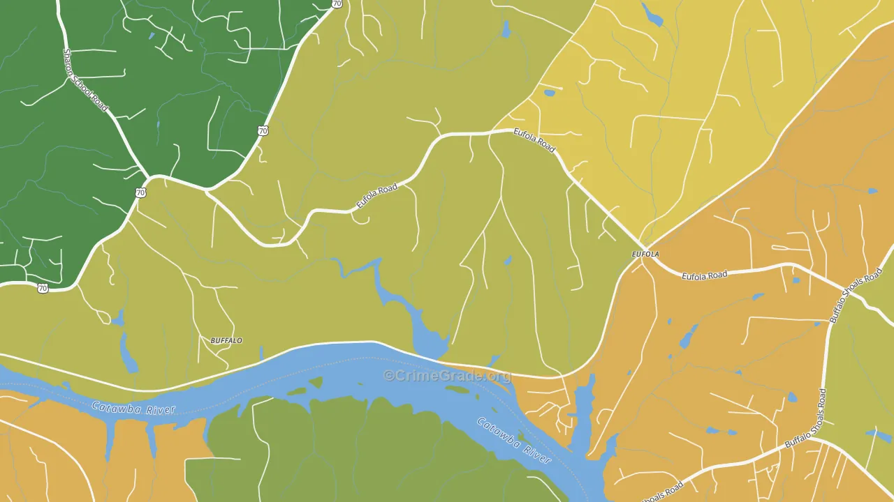 Eufola, NC Map of Robbery Rates
