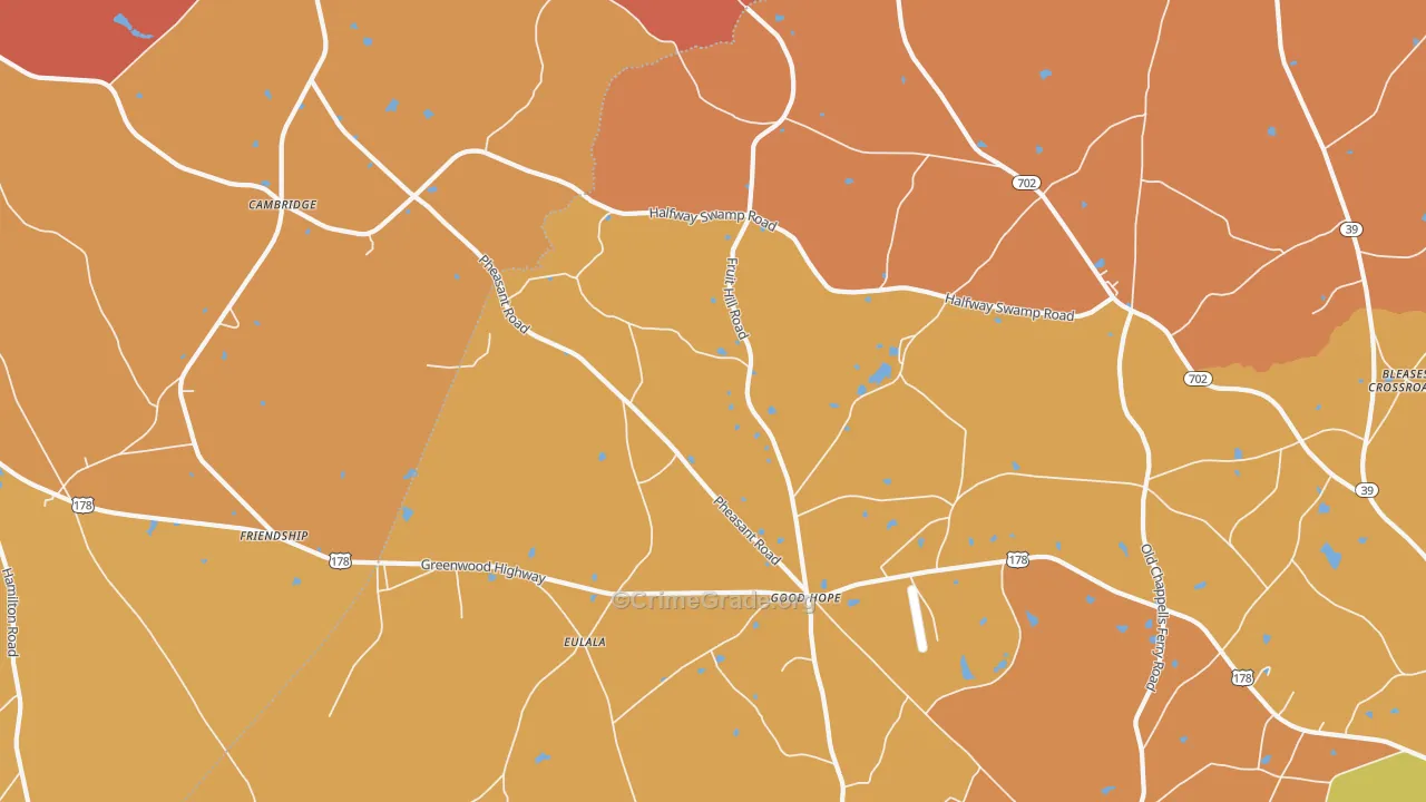 Eulala, SC Map of Robbery Rates