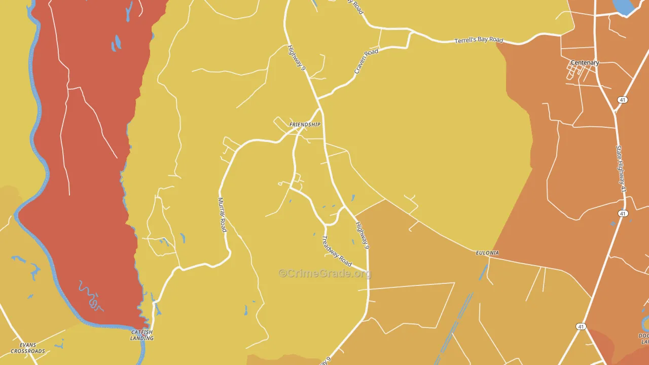 Eulonia, SC Map of Robbery Rates