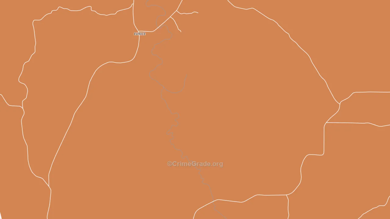 Eunice, MS Map of Robbery Rates