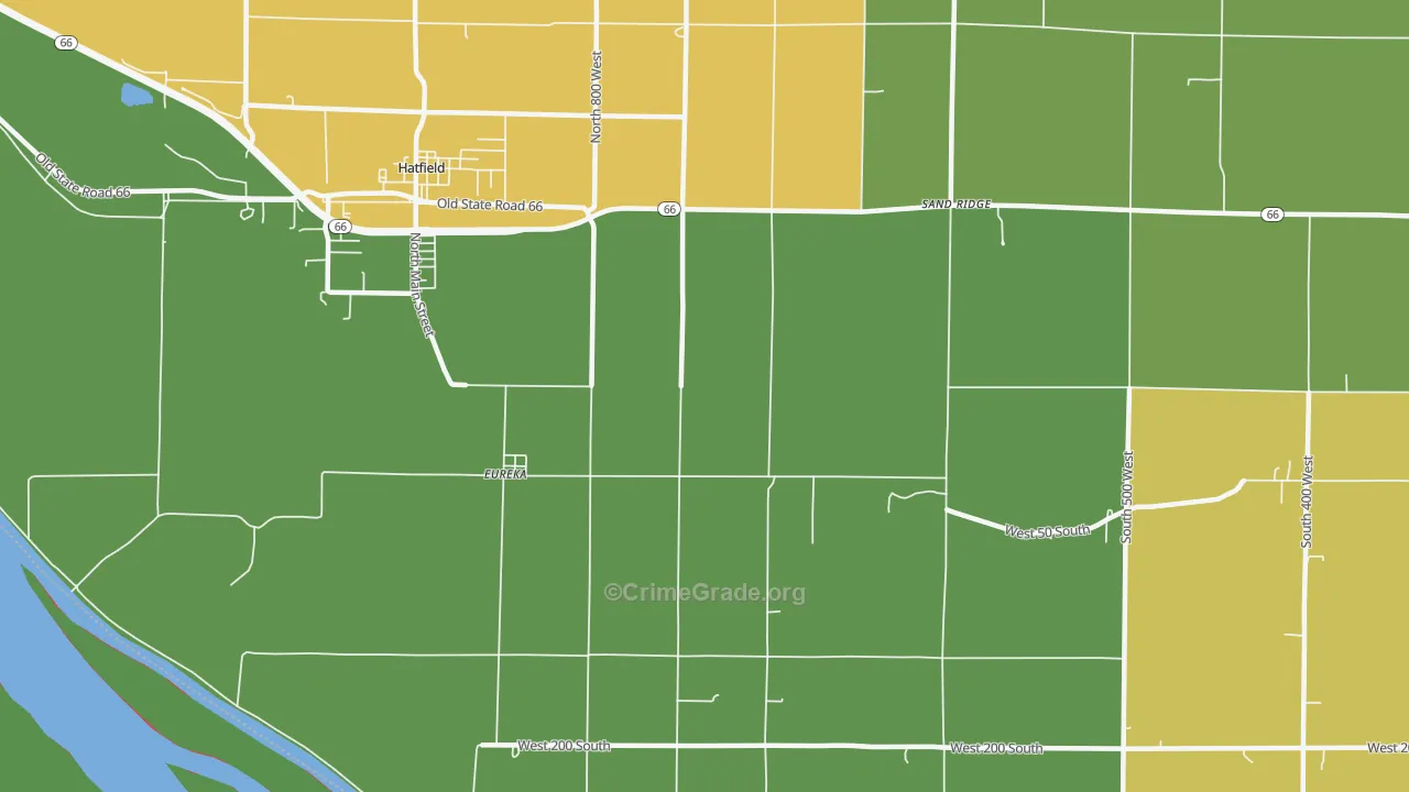 Eureka, IN Map of Robbery Rates