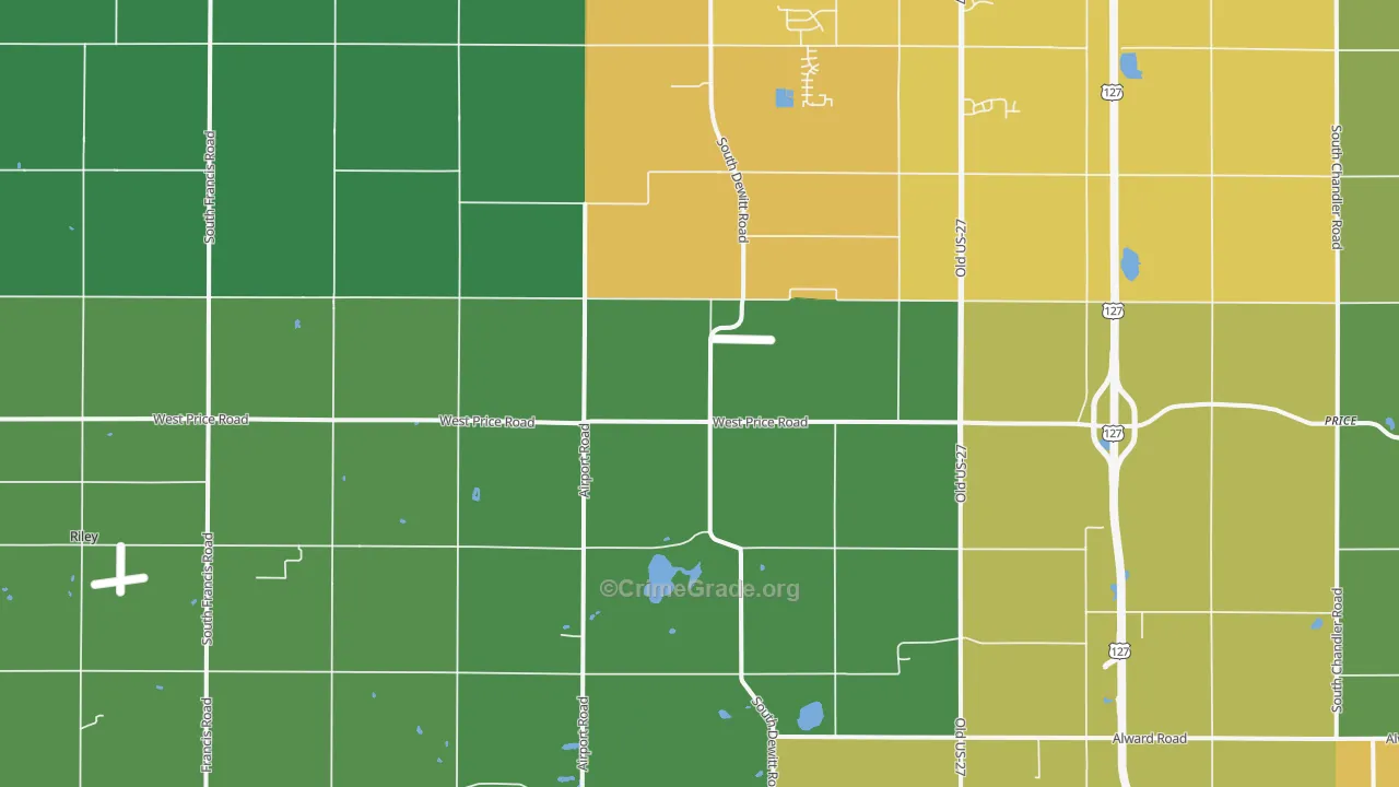 Eureka, MI Map of Robbery Rates