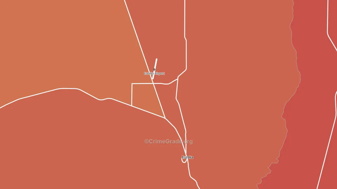 Eureka, NV Map of Robbery Rates