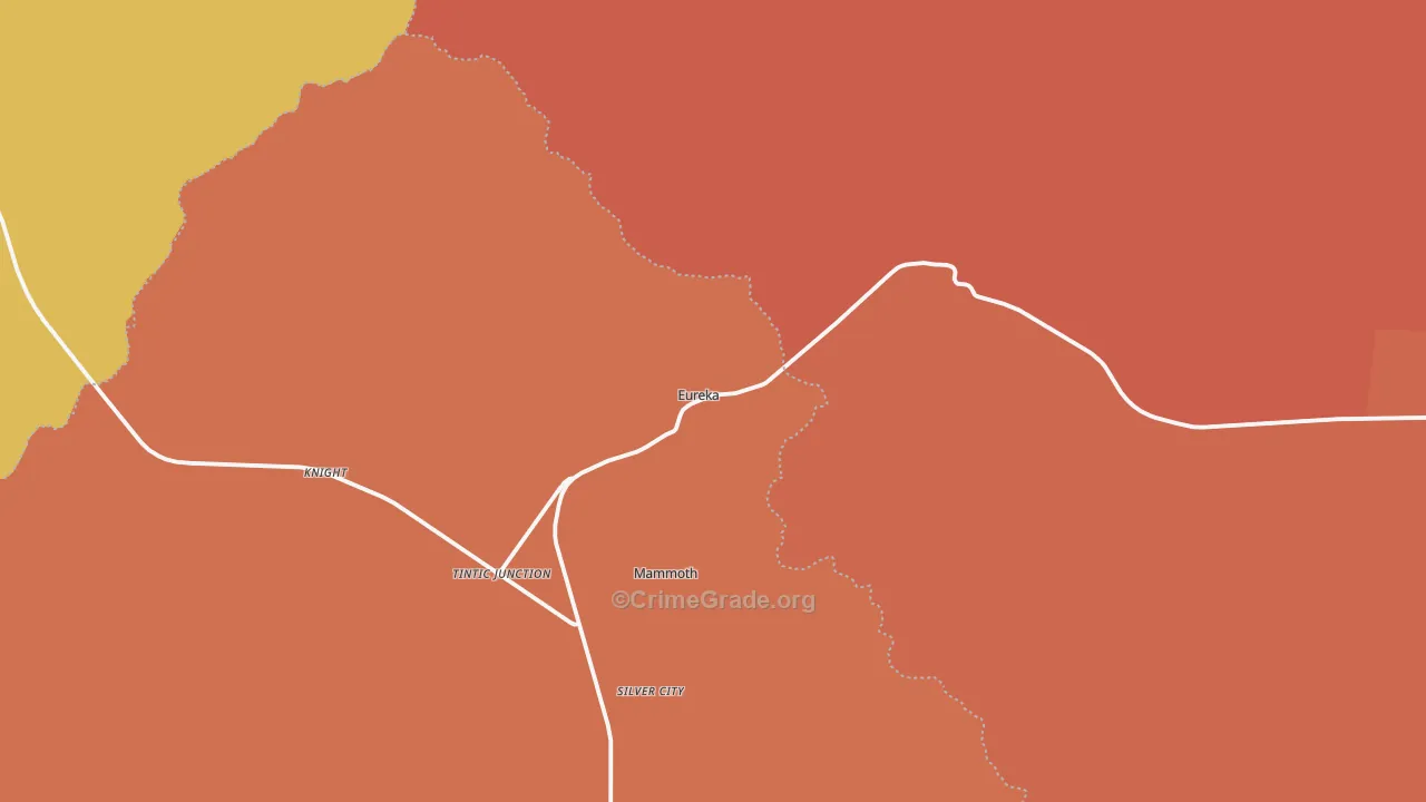 Eureka, UT Map of Robbery Rates