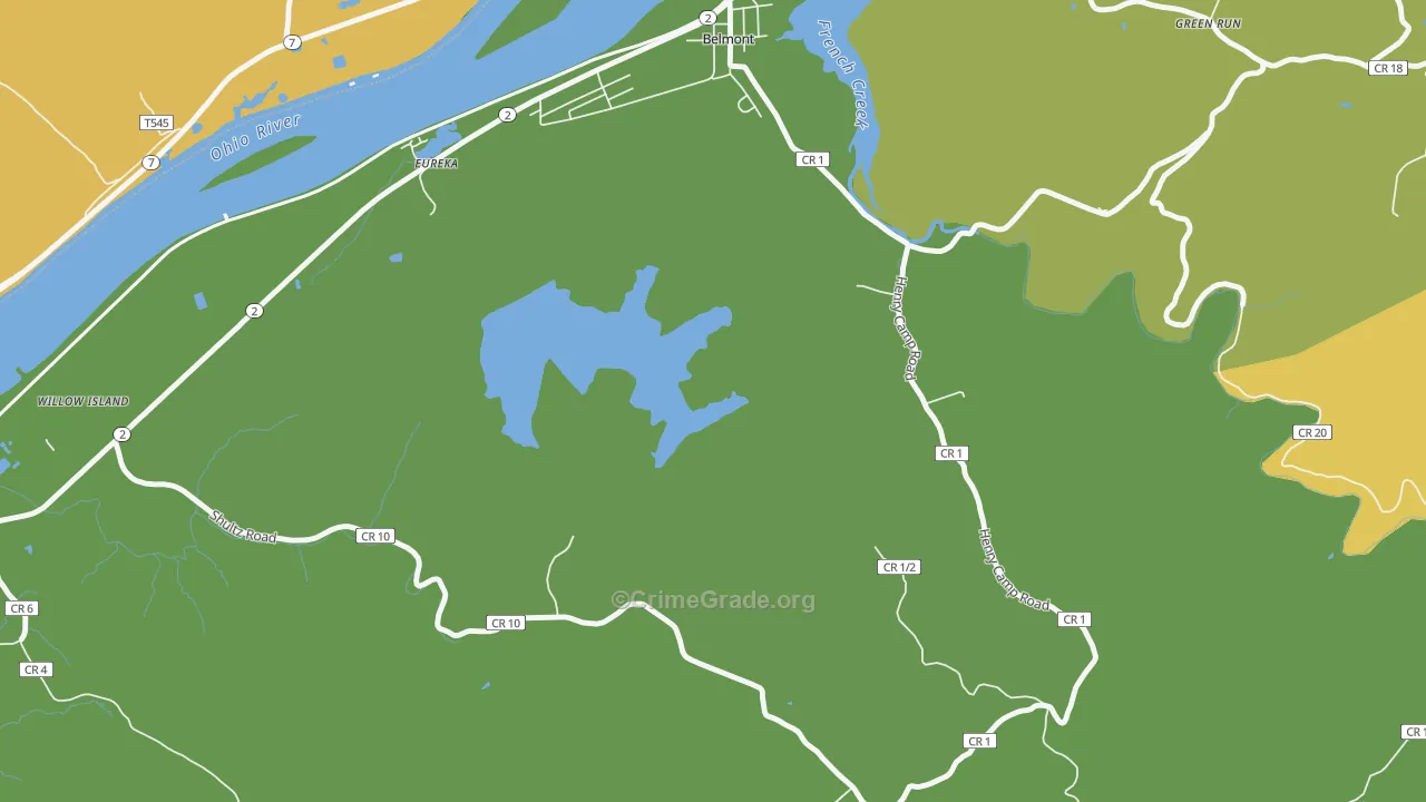 Eureka, WV Map of Robbery Rates