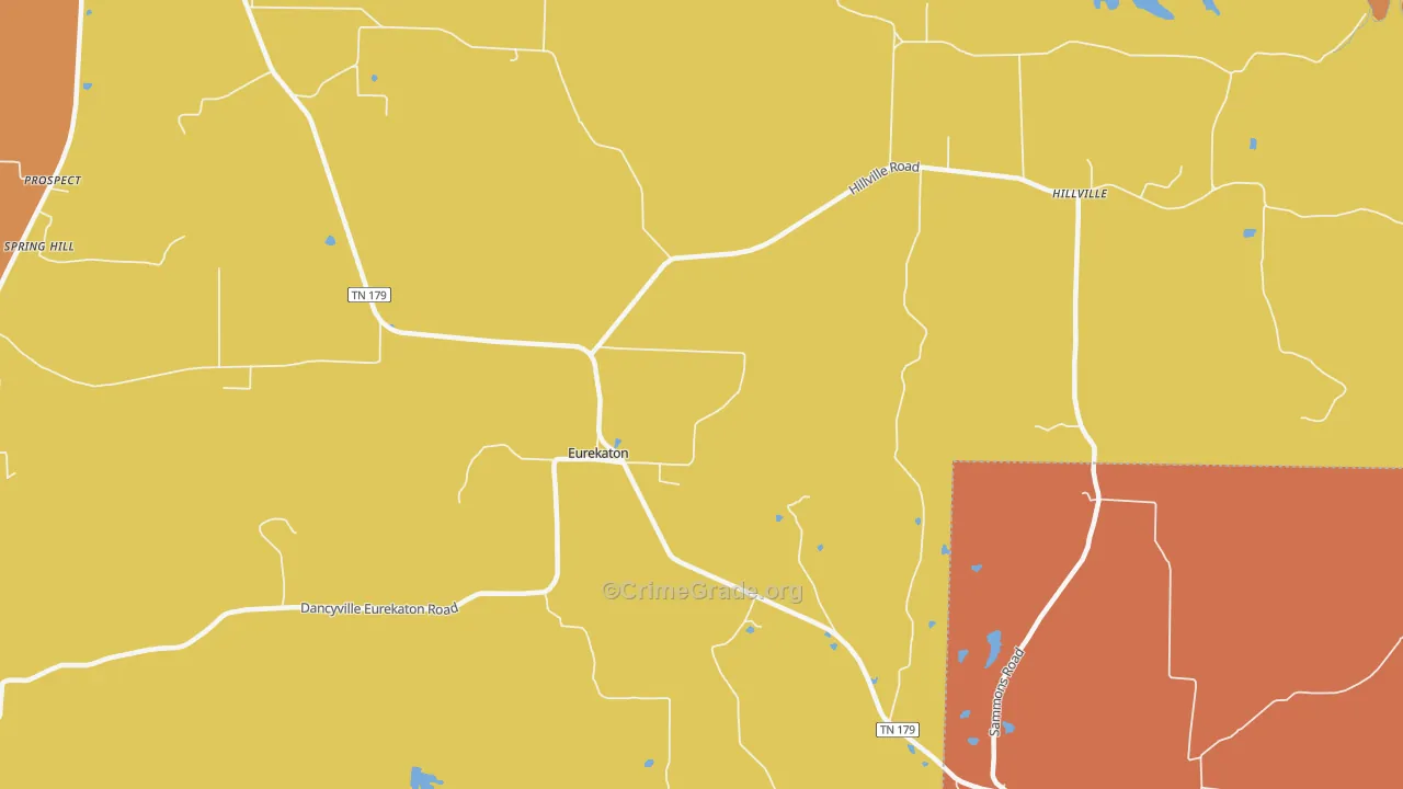 Eurekaton, TN Map of Robbery Rates